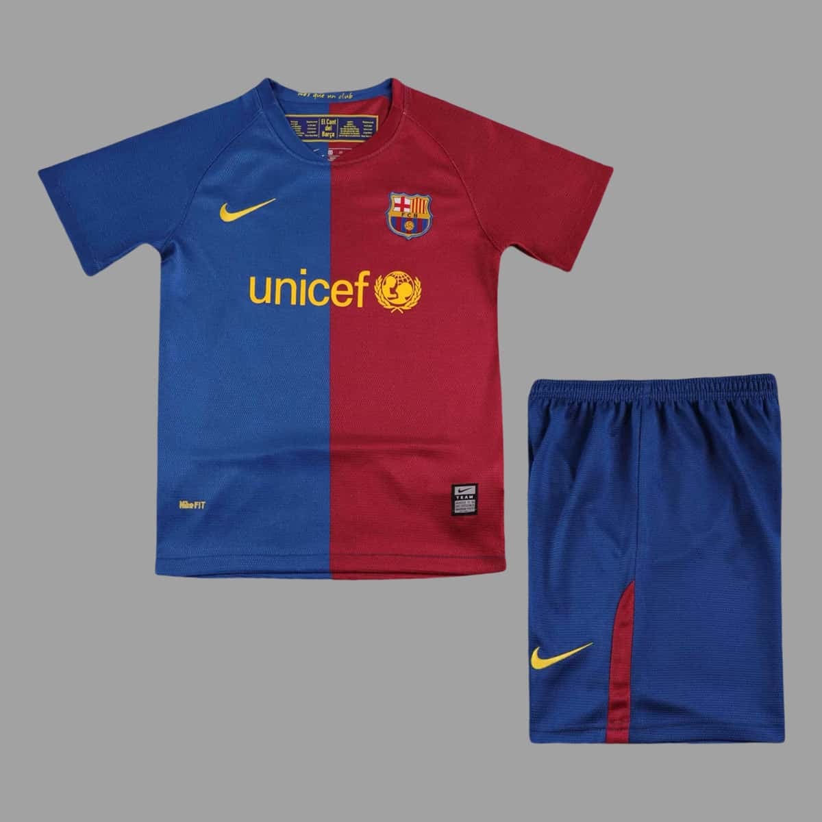 01-7042.jpg Barcelona 2008-09 Home Retro Kids Kit - Image 1