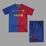 Barcelona 2008-09 Home Champions League Final Retro Kids Kit