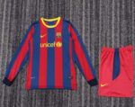 Barcelona 2010-11 Home Long Sleeve Retro Kids Kit