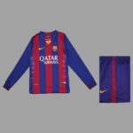 Barcelona 2014-15 Home Long Sleeve Retro Kids Kit