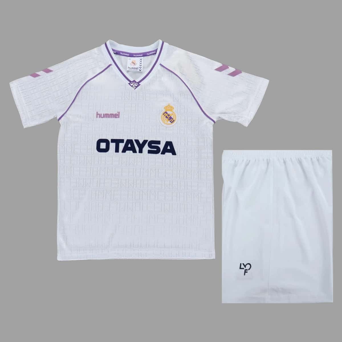 01-7061.jpg Real Madrid 1990-92 Home Retro Kids Kit - Image 1