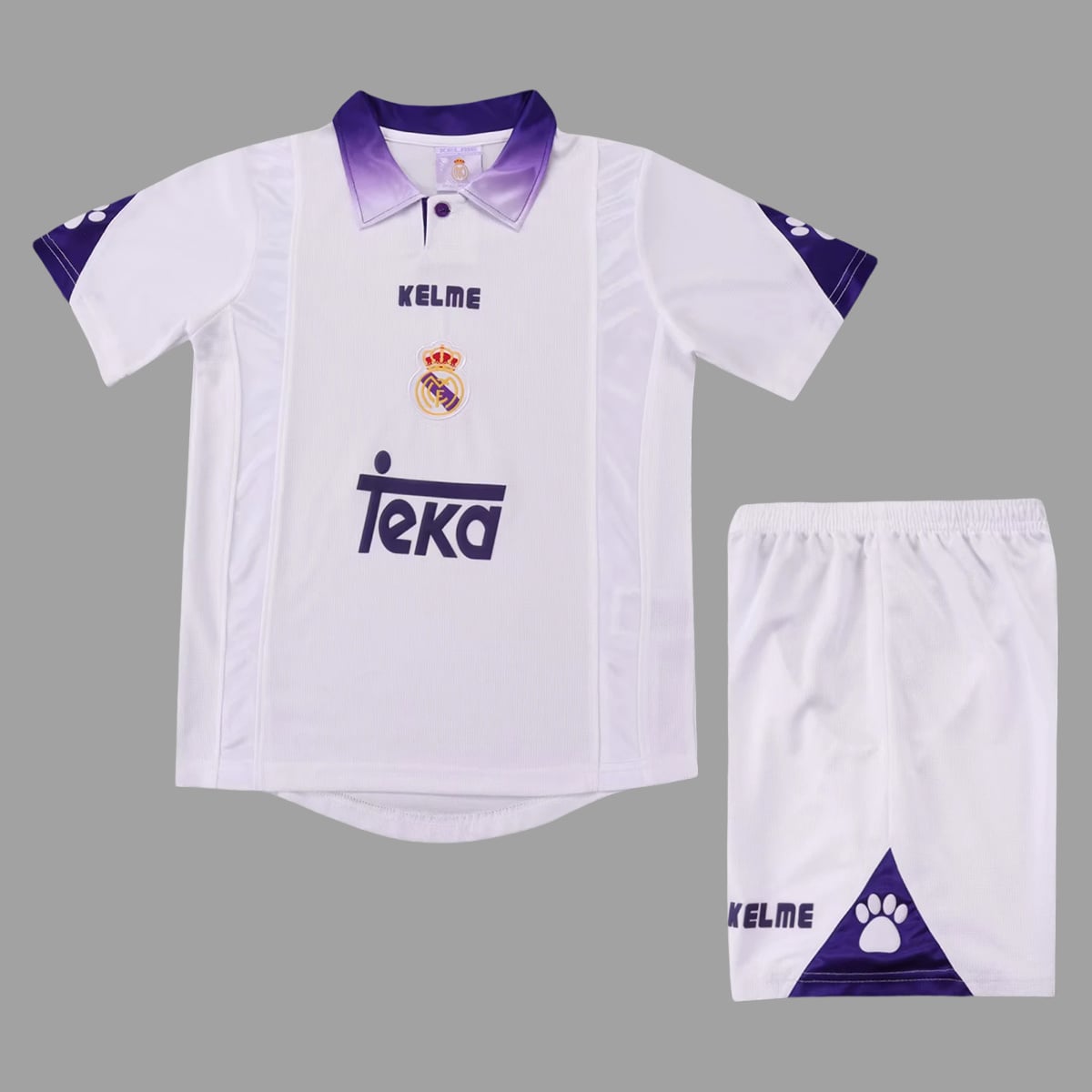 01-7065.jpg Real Madrid 1997-98 Home Retro Kids Kit - Image 1