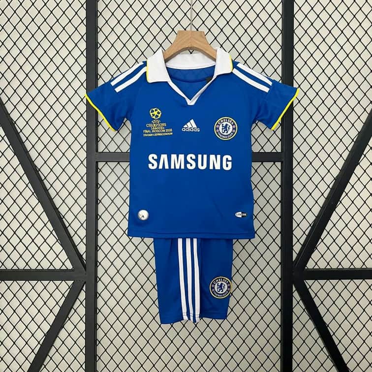01-7131.jpg Chelsea 2008-09 Home Champions League Retro Kids Kit - Image 1
