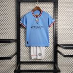 Manchester City 2022-23 Home Retro Kids Kit