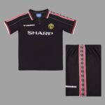 Manchester United 1998-99 Black Retro Kids Kit