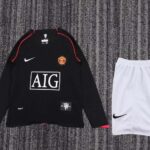 Manchester United 2007-08 Away Long Sleeve Retro Kids Kit
