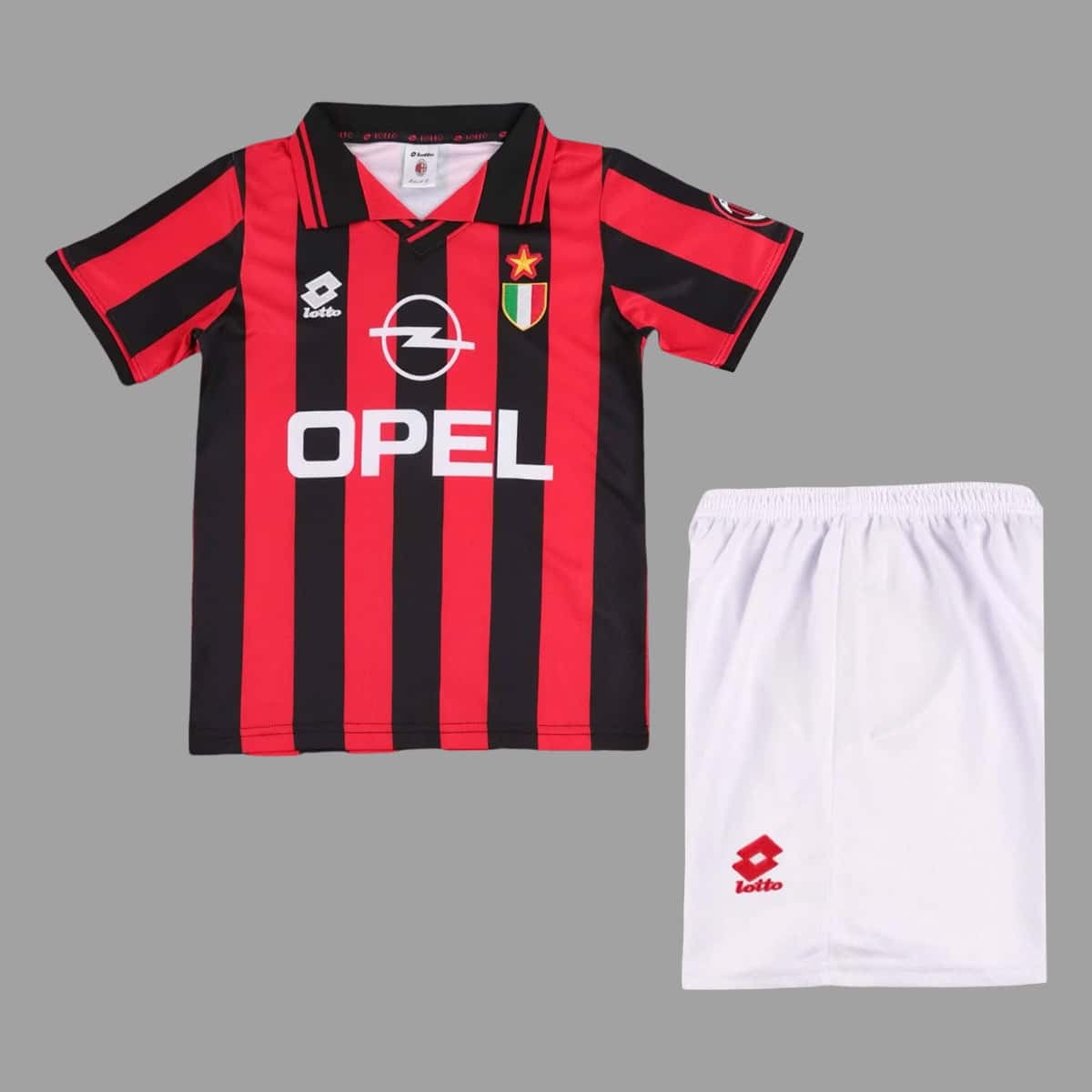 01-7200.jpg AC Milan 1996-97 Home Retro Kids Kit - Image 1