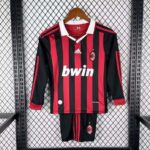 AC Milan 2009-10 Home Long Sleeve Retro Kids Kit
