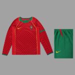 Portugal 2004 Home Long Sleeve Retro Kids Kit