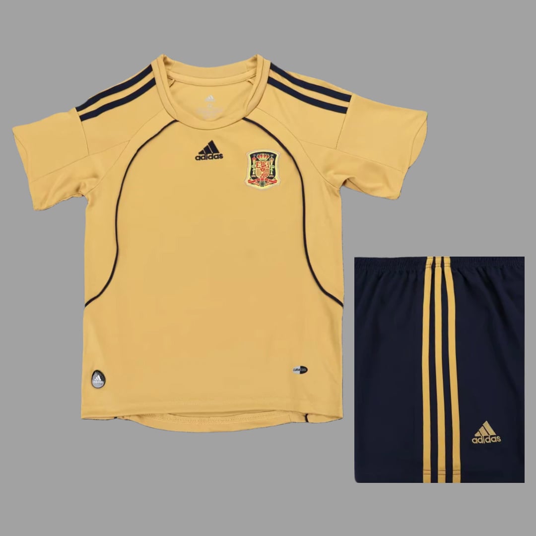 01-7312.jpg Spain 2008 Away Retro Kids Kit - Image 1