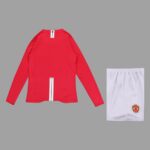 Manchester United 2007-08 Home Long Sleeve Retro Kids Kit - Image 2