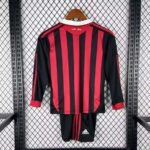 AC Milan 2009-10 Home Long Sleeve Retro Kids Kit - Image 2