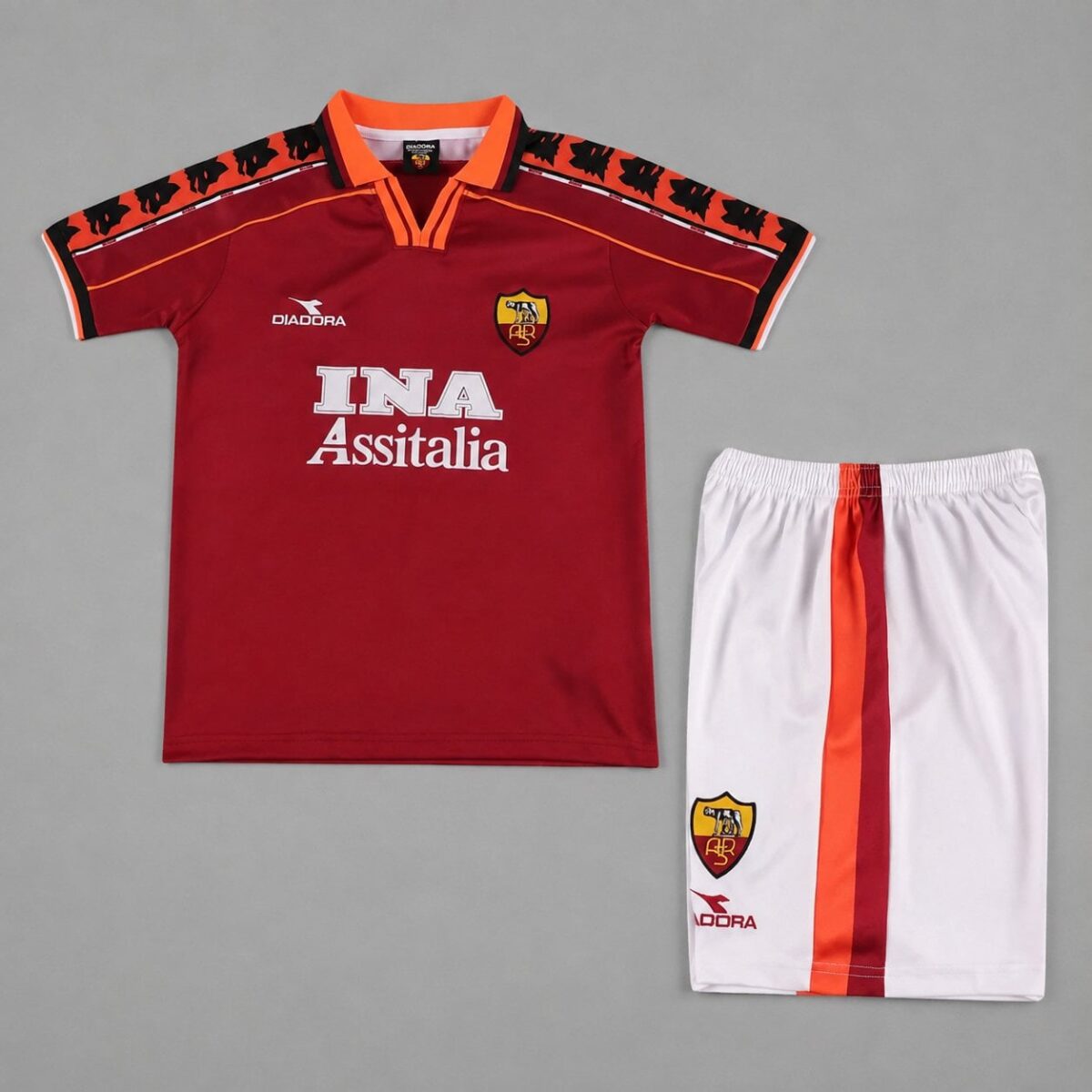 AS Roma 1998-99 Home Retro Kids Kit - Image 2