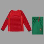 Portugal 2004 Home Long Sleeve Retro Kids Kit - Image 2