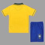 Brazil 1994 FIFA World Cup Home Retro Kids Kit - Image 2
