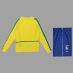 Brazil 2002 FIFA World Cup Home Long Sleeve Retro Kids Kit - Image 2