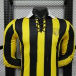 Al-Ittihad 2026-27 Yellow-Black Striped Lace-Up Special Edition Long Sleeve Jersey Player Version - Image 6